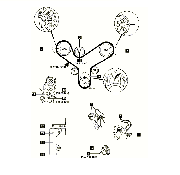 Mazda 929  Timing Belt  Diagram 52 Timing Mark Alignment